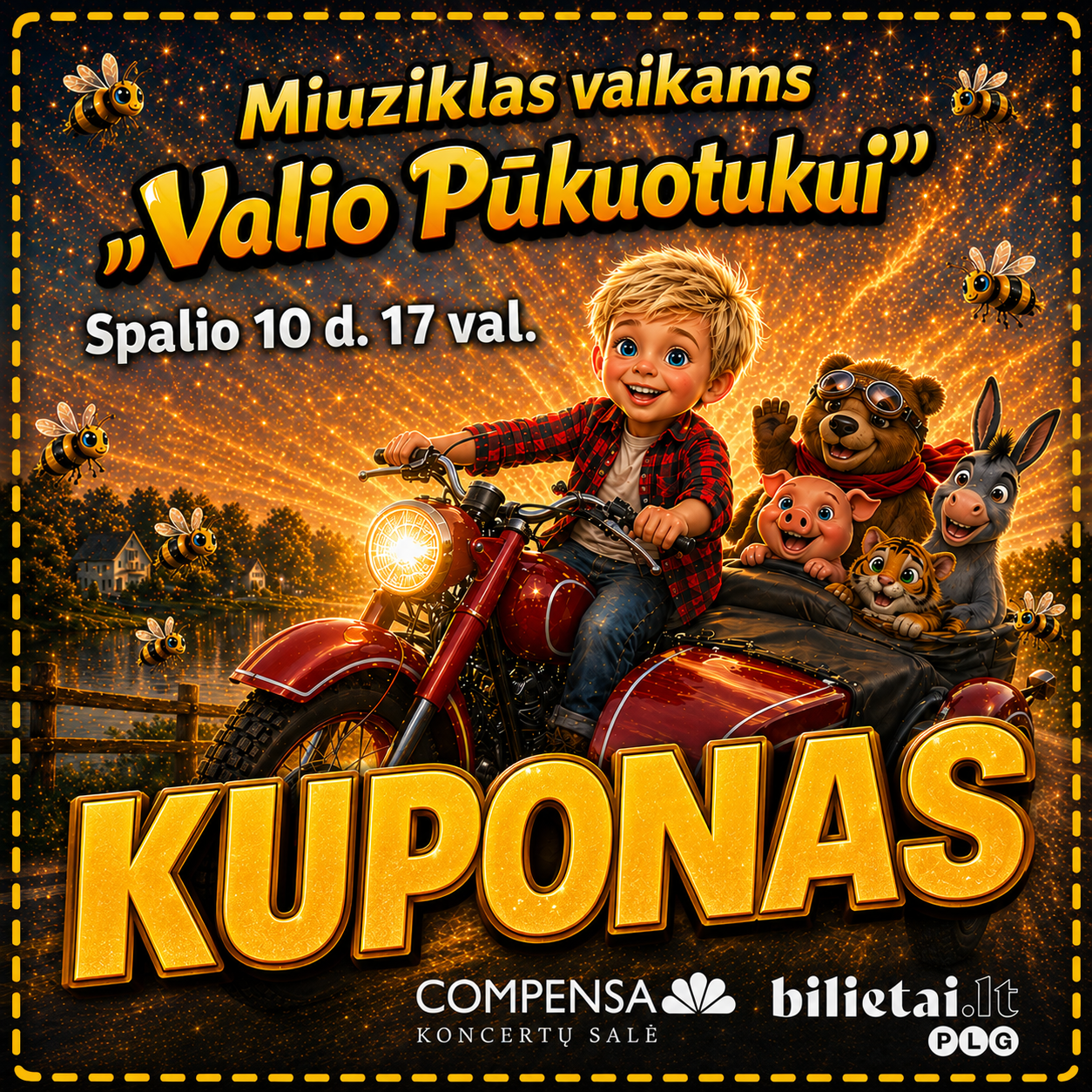 Pūkuotuko Gimtadienio Kuponas, bilietai 10 eur.